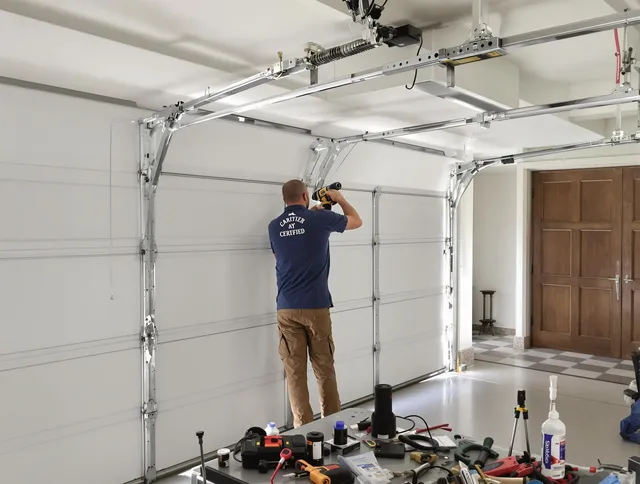 Pomona Garage Door Repair certified technician performing precision garage door repair in Pomona