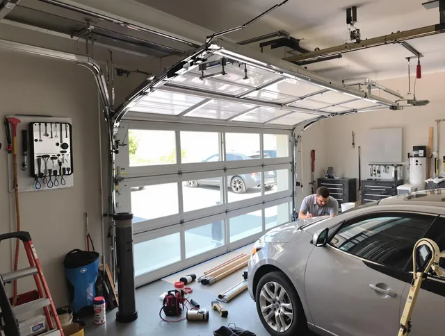Garage door noise reduction service by Pomona Garage Door Repair in Pomona