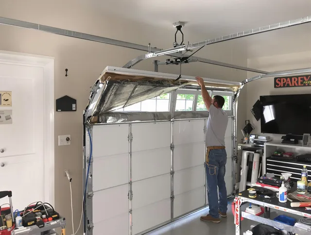 Garage door section replacement by Pomona Garage Door Repair in Pomona